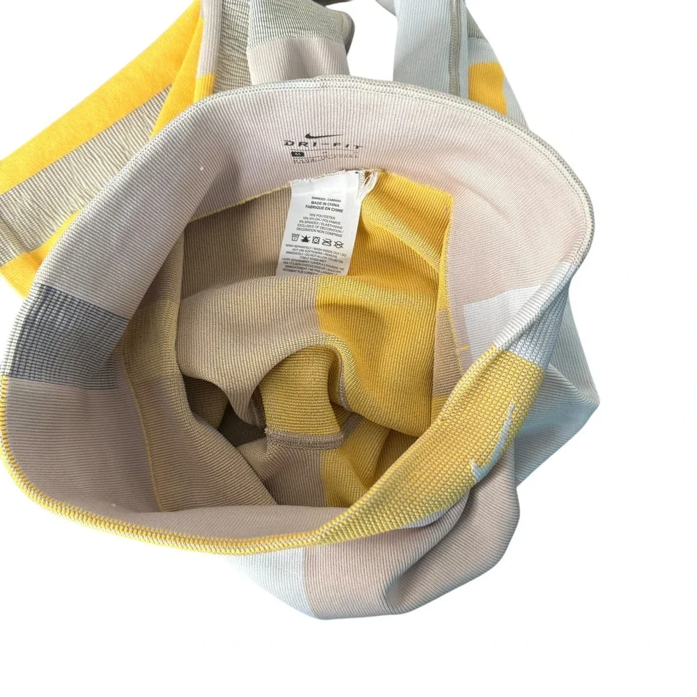 Nike Sculpt Lux Leggings Womens M Yellow‎ Geometric Knit Seamless High Rise Yoga